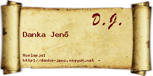 Danka Jenő névjegykártya